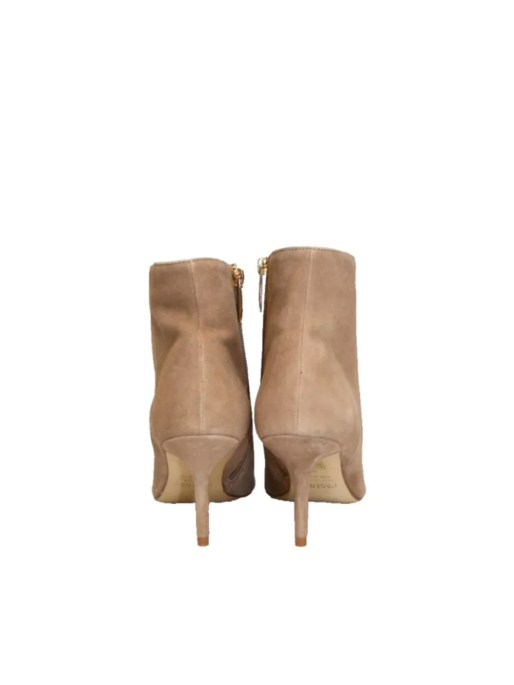 $600 L'AGENCE Aimee Bootie Buckskin Suede POINTY TOE HEELED BEIGE 39 (TF21)